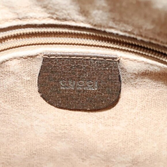 GUCCI GG Supreme Web Sherry Line Bag PVC Beige Gold - Picture 13 of 16